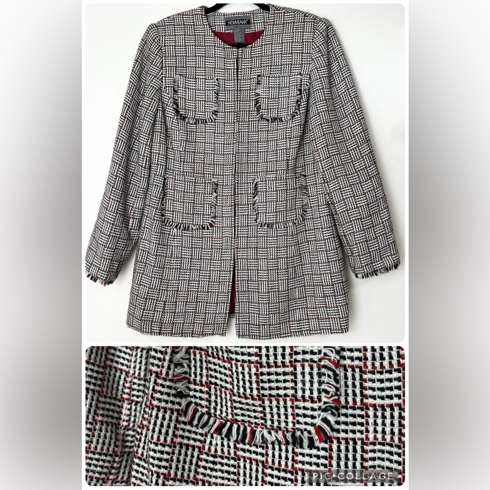 Nouveau Vintage Blazer Black Red White Plaid Women’s 12P